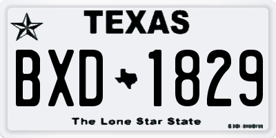 TX license plate BXD1829