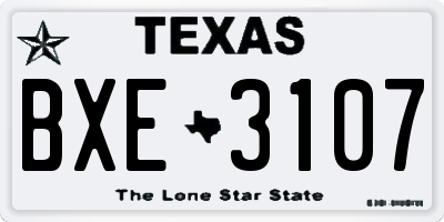 TX license plate BXE3107