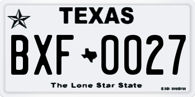 TX license plate BXF0027