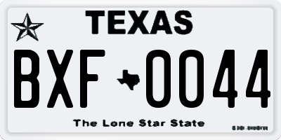 TX license plate BXF0044