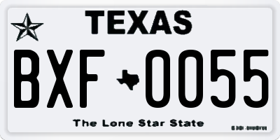 TX license plate BXF0055