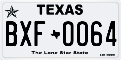 TX license plate BXF0064