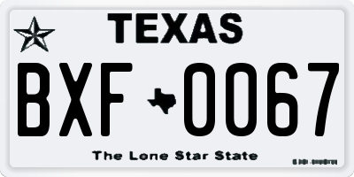 TX license plate BXF0067