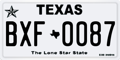 TX license plate BXF0087