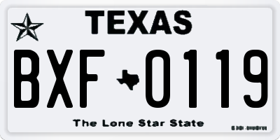TX license plate BXF0119