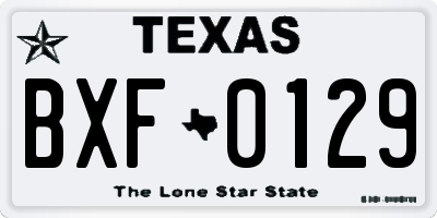 TX license plate BXF0129