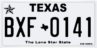 TX license plate BXF0141