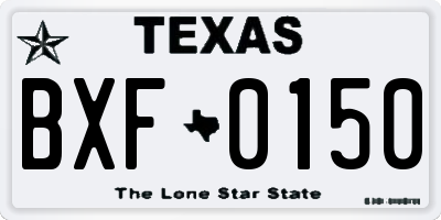 TX license plate BXF0150