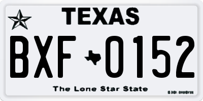 TX license plate BXF0152