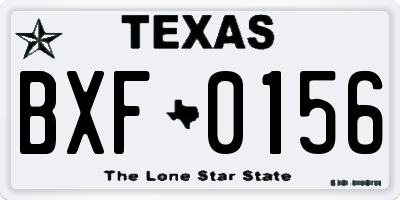 TX license plate BXF0156