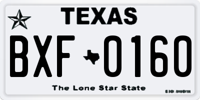 TX license plate BXF0160