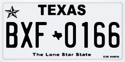 TX license plate BXF0166