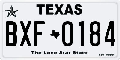 TX license plate BXF0184