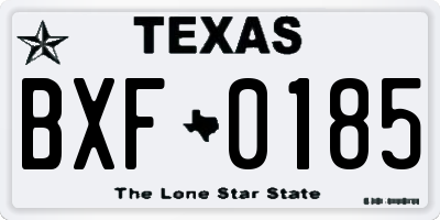 TX license plate BXF0185