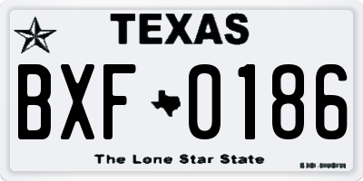 TX license plate BXF0186