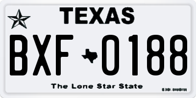 TX license plate BXF0188