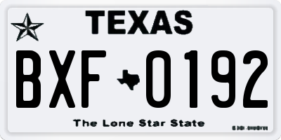TX license plate BXF0192