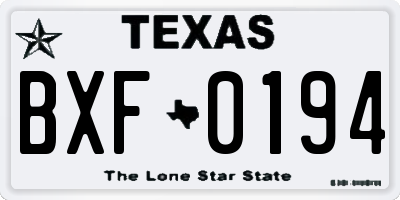 TX license plate BXF0194