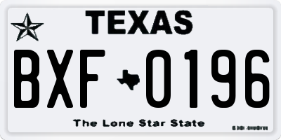 TX license plate BXF0196