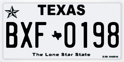TX license plate BXF0198