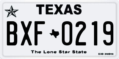 TX license plate BXF0219