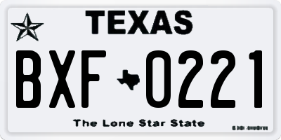TX license plate BXF0221