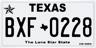 TX license plate BXF0228
