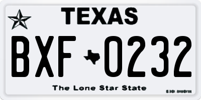 TX license plate BXF0232