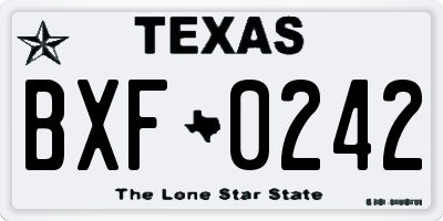 TX license plate BXF0242