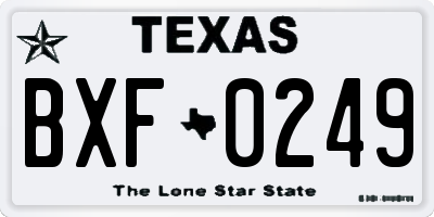TX license plate BXF0249