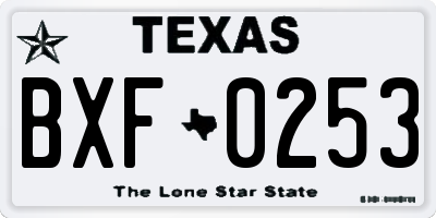 TX license plate BXF0253