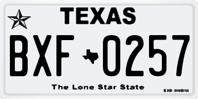 TX license plate BXF0257