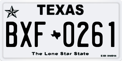 TX license plate BXF0261