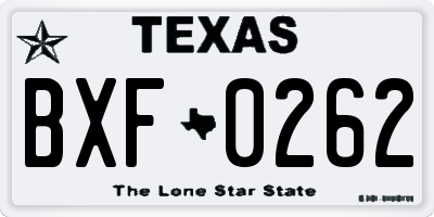 TX license plate BXF0262