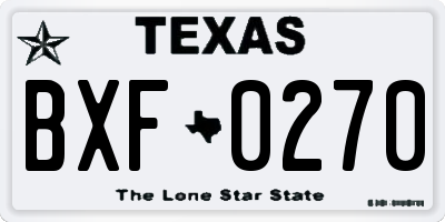 TX license plate BXF0270