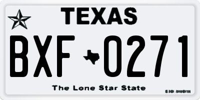 TX license plate BXF0271