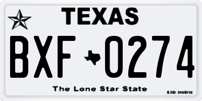TX license plate BXF0274