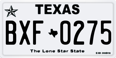 TX license plate BXF0275