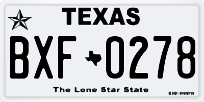 TX license plate BXF0278