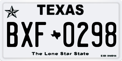 TX license plate BXF0298
