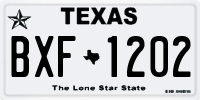 TX license plate BXF1202