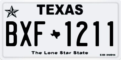 TX license plate BXF1211