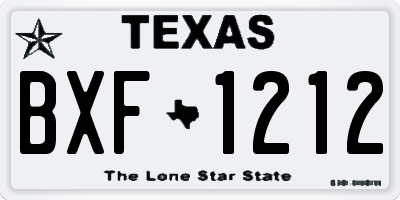 TX license plate BXF1212