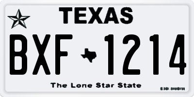 TX license plate BXF1214