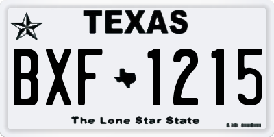 TX license plate BXF1215
