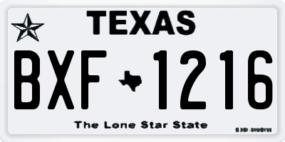 TX license plate BXF1216