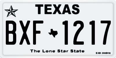 TX license plate BXF1217