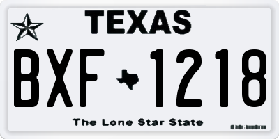 TX license plate BXF1218
