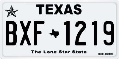 TX license plate BXF1219