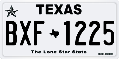 TX license plate BXF1225